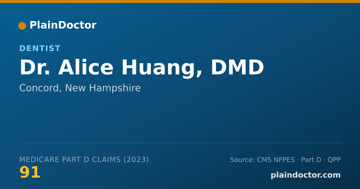 Shareable card for Alice Huang, DMD - Dentist, Concord, NH