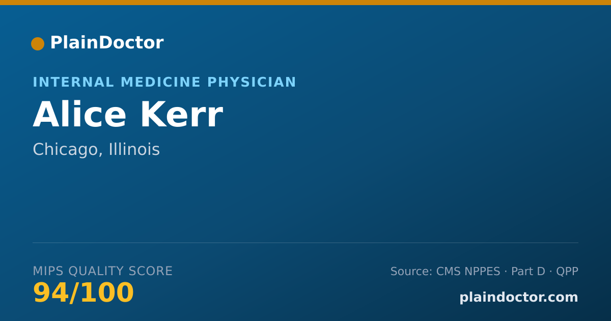 Shareable card for Alice Kerr - Internal Medicine Physician, Chicago, IL
