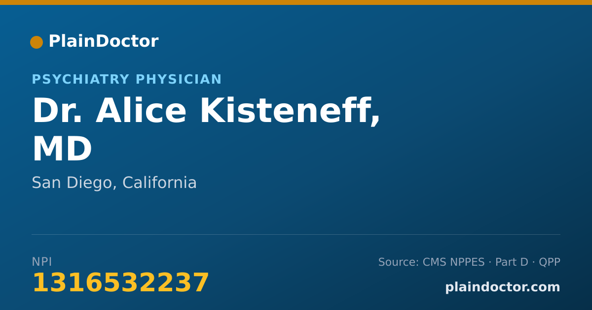 Shareable card for Alice Kisteneff, MD - Military Health Care Provider, San Diego, CA
