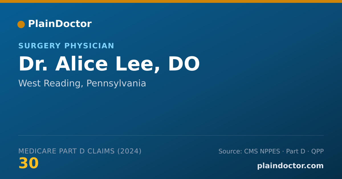 Shareable card for Alice Lee, DO - Surgery Physician, West Reading, PA