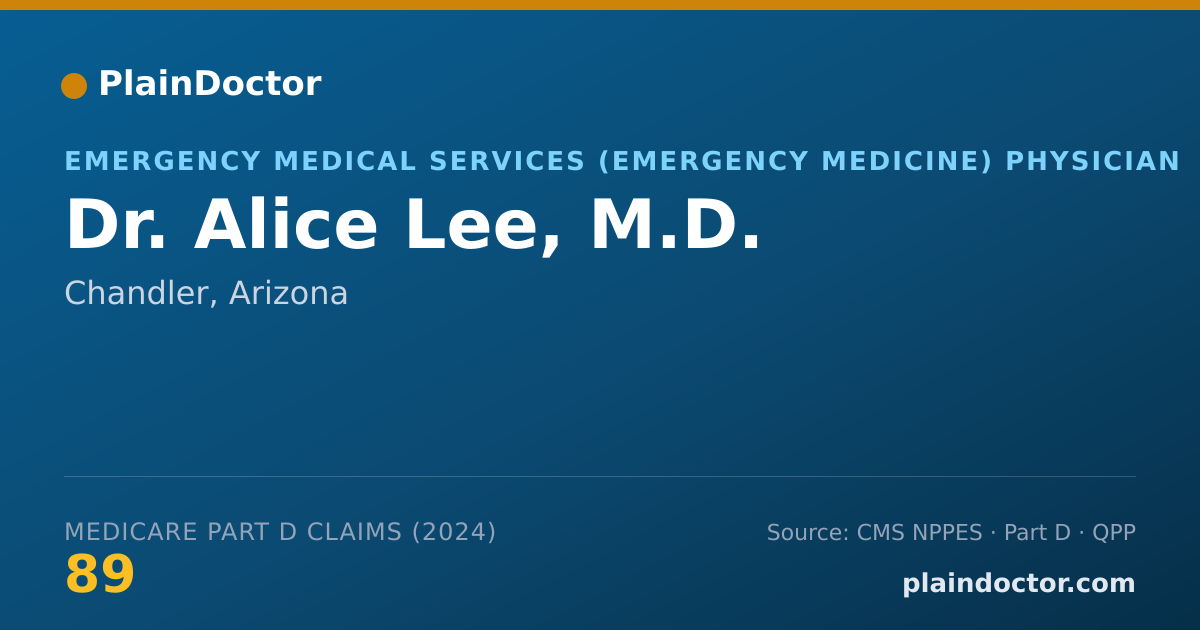 Shareable card for Alice Lee, M.D. - Emergency Medical Services (Emergency Medicine) Physician, Chandler, AZ