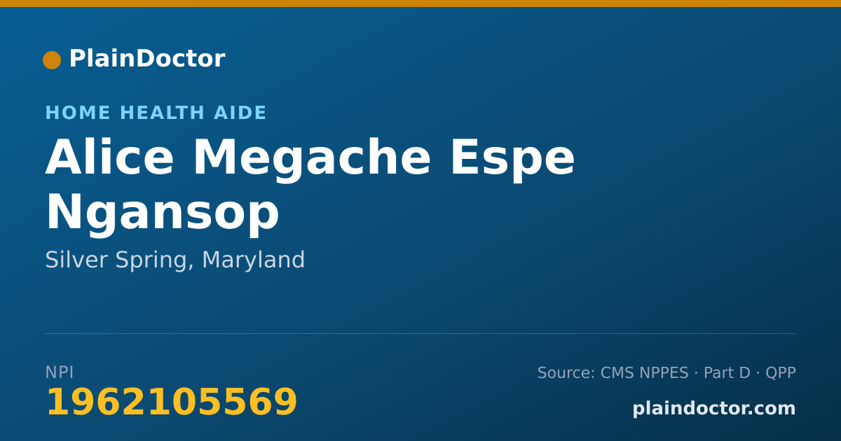 Shareable card for Alice Megache Espe Ngansop - Home Health Aide, Silver Spring, MD