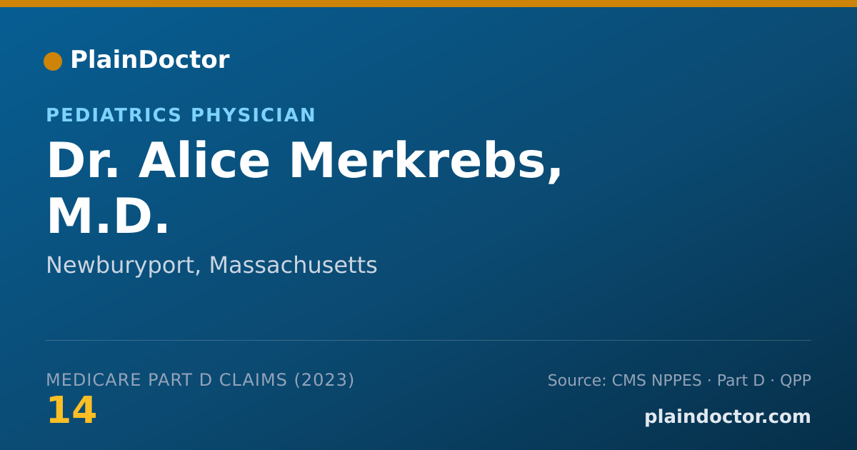 Shareable card for Alice Merkrebs, M.D. - Pediatrics Physician, Newburyport, MA