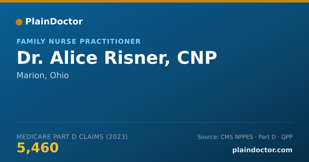 Shareable card for Alice Risner, CNP - Family Nurse Practitioner, Marion, OH