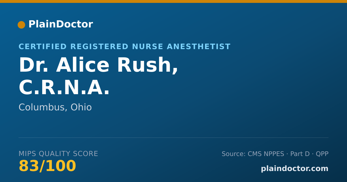 Shareable card for Alice Rush, C.R.N.A. - Certified Registered Nurse Anesthetist, Columbus, OH