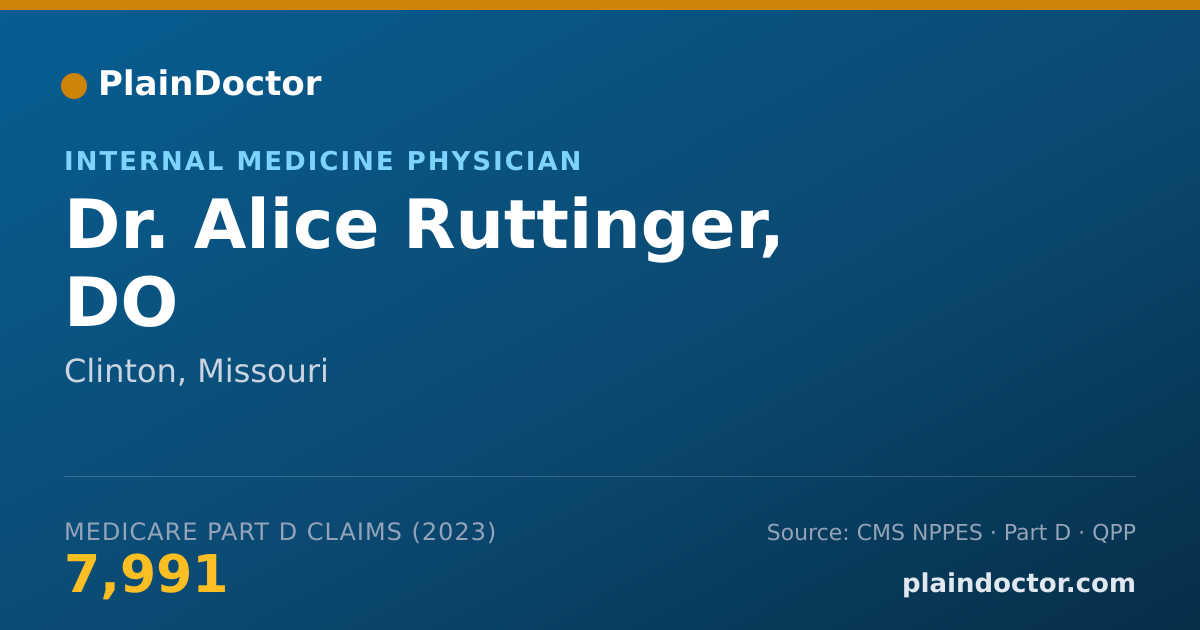 Shareable card for Alice Ruttinger, DO - Internal Medicine Physician, Clinton, MO