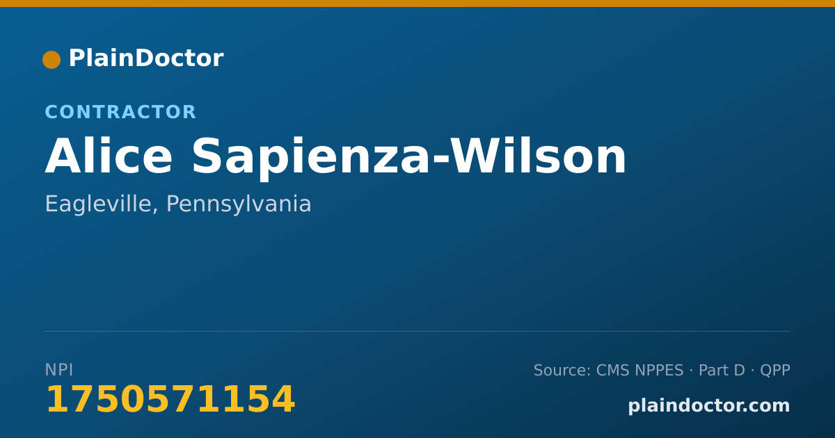 Shareable card for Alice Sapienza-Wilson - Contractor, Eagleville, PA