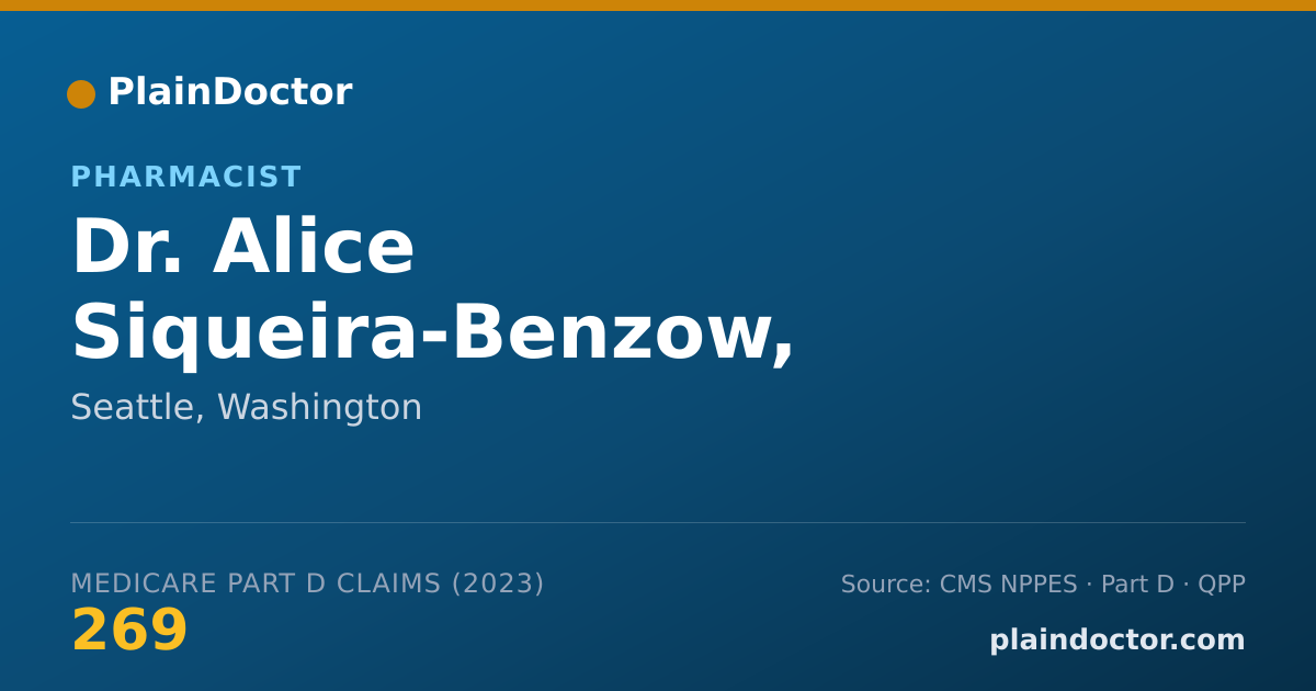 Shareable card for Alice Siqueira-Benzow, PHARMD - Pharmacist, Seattle, WA