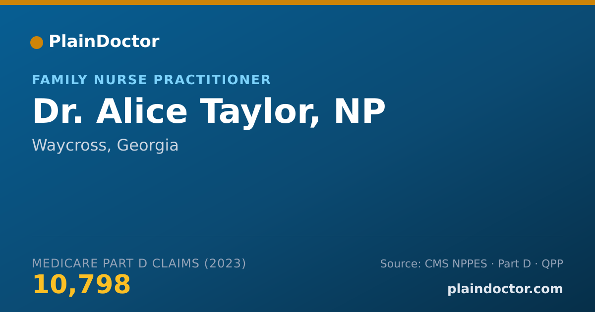 Shareable card for Alice Taylor, NP - Family Nurse Practitioner, Waycross, GA