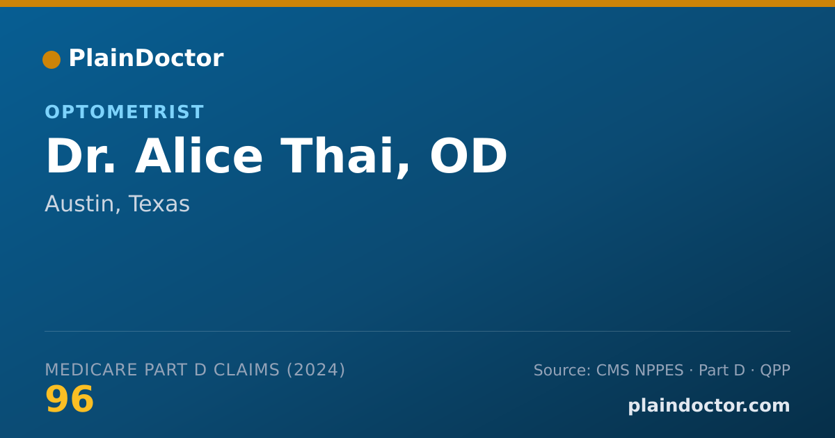 Shareable card for Alice Thai, OD - Optometrist, Austin, TX