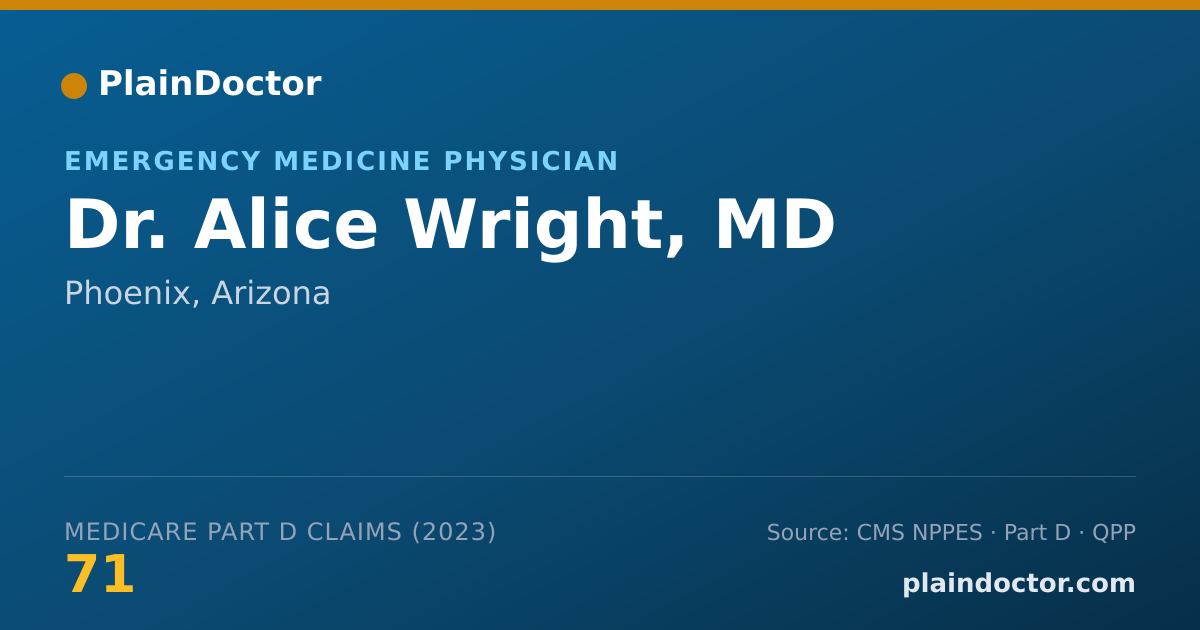 Shareable card for Alice Wright, MD - Emergency Medicine Physician, Phoenix, AZ