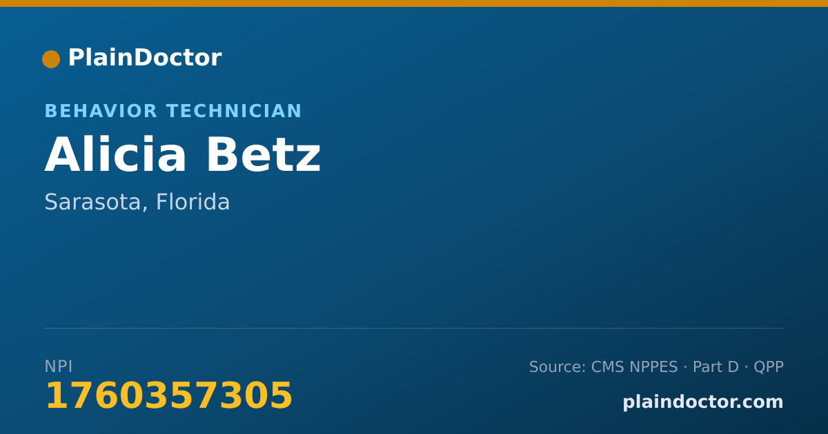 Shareable card for Alicia Betz - Behavior Technician, Sarasota, FL