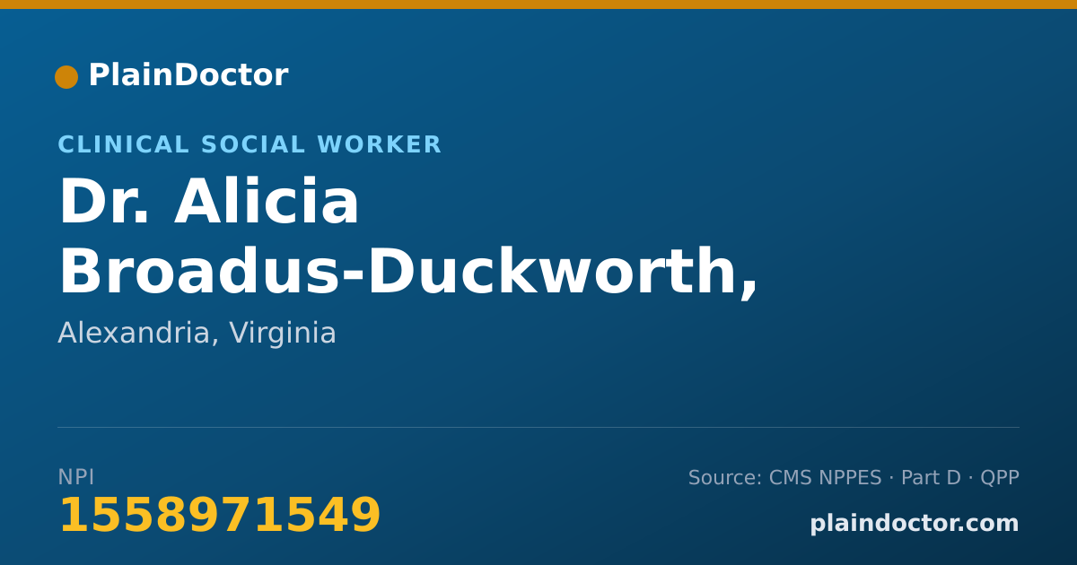 Shareable card for Alicia Broadus-Duckworth, LCSW - Clinical Social Worker, Alexandria, VA