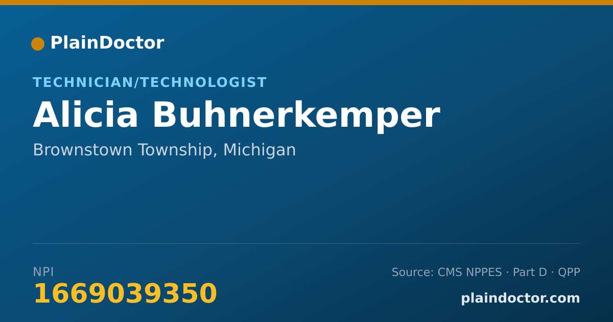 Shareable card for Alicia Buhnerkemper - Technician/Technologist, Brownstown Township, MI