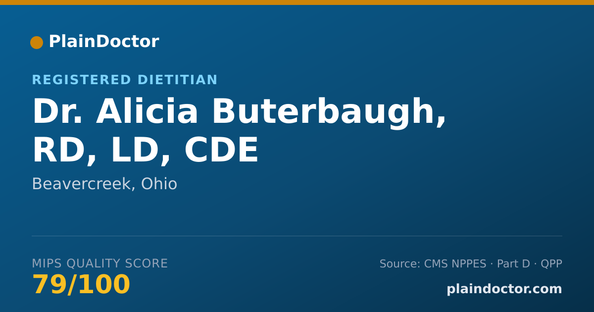 Shareable card for Alicia Buterbaugh, RD, LD, CDE - Registered Dietitian, Beavercreek, OH