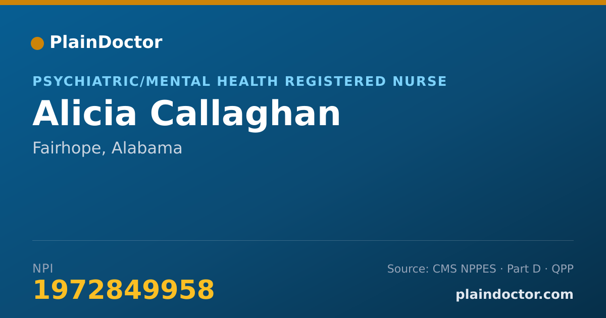 Shareable card for Alicia Callaghan - Psychiatric/Mental Health Registered Nurse, Fairhope, AL