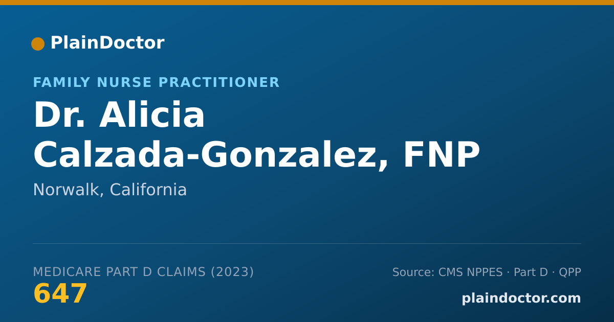 Shareable card for Alicia Calzada-Gonzalez, FNP - Family Nurse Practitioner, Norwalk, CA