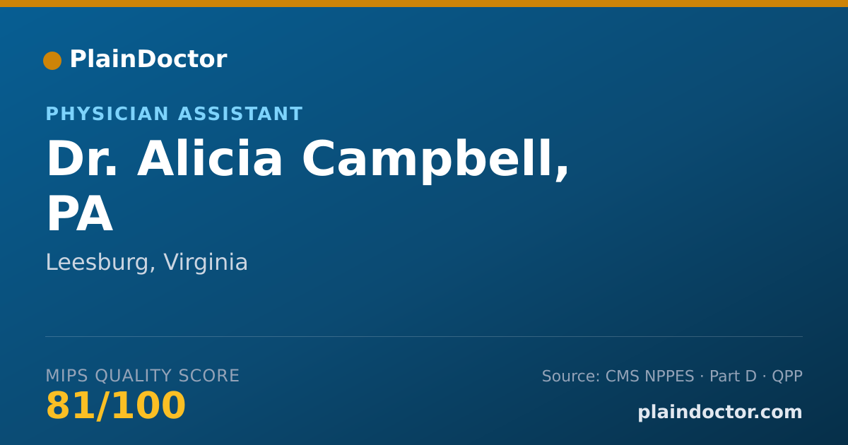 Shareable card for Alicia Campbell, PA - Physician Assistant, Leesburg, VA