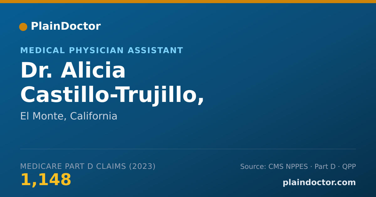 Shareable card for Alicia Castillo-Trujillo, PA-C - Medical Physician Assistant, El Monte, CA