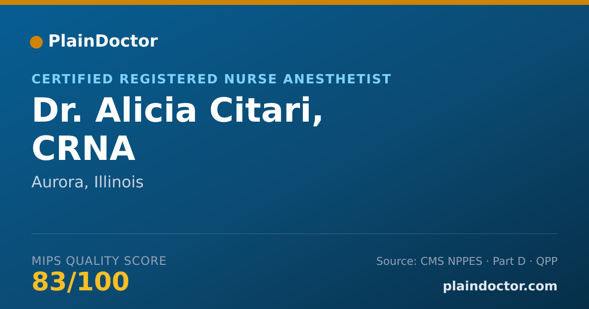Shareable card for Alicia Citari, CRNA - Certified Registered Nurse Anesthetist, Aurora, IL