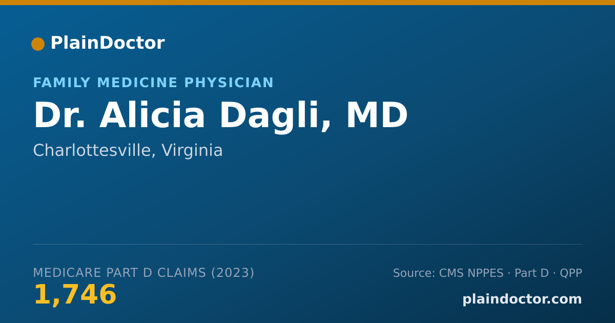 Shareable card for Alicia Dagli, MD - Family Medicine Physician, Charlottesville, VA
