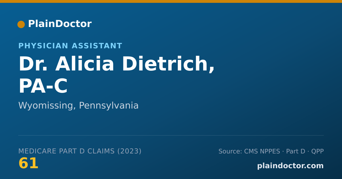 Shareable card for Alicia Dietrich, PA-C - Physician Assistant, Wyomissing, PA