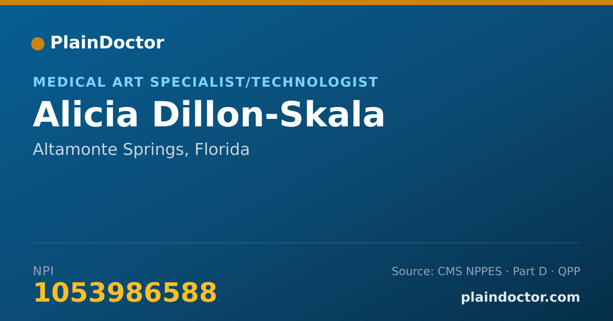 Shareable card for Alicia Dillon-Skala - Medical Art Specialist/Technologist, Altamonte Springs, FL