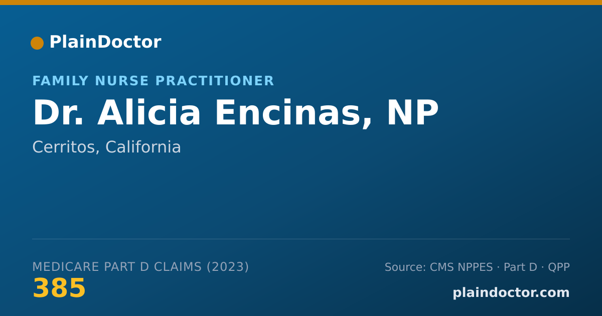 Shareable card for Alicia Encinas, NP - Family Nurse Practitioner, Cerritos, CA