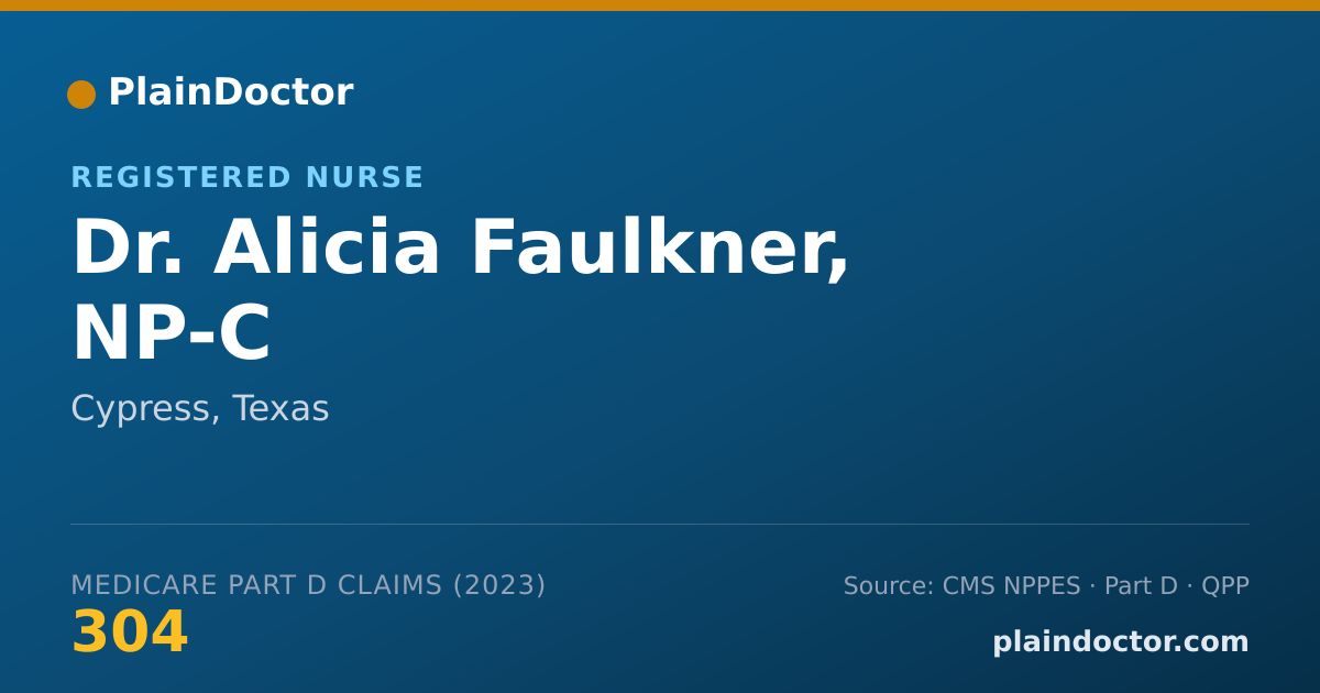 Shareable card for Alicia Faulkner, NP-C - Registered Nurse, Cypress, TX