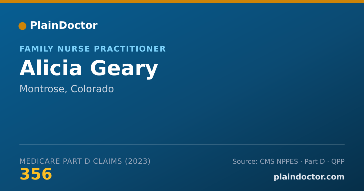 Shareable card for Alicia Geary - Family Nurse Practitioner, Montrose, CO