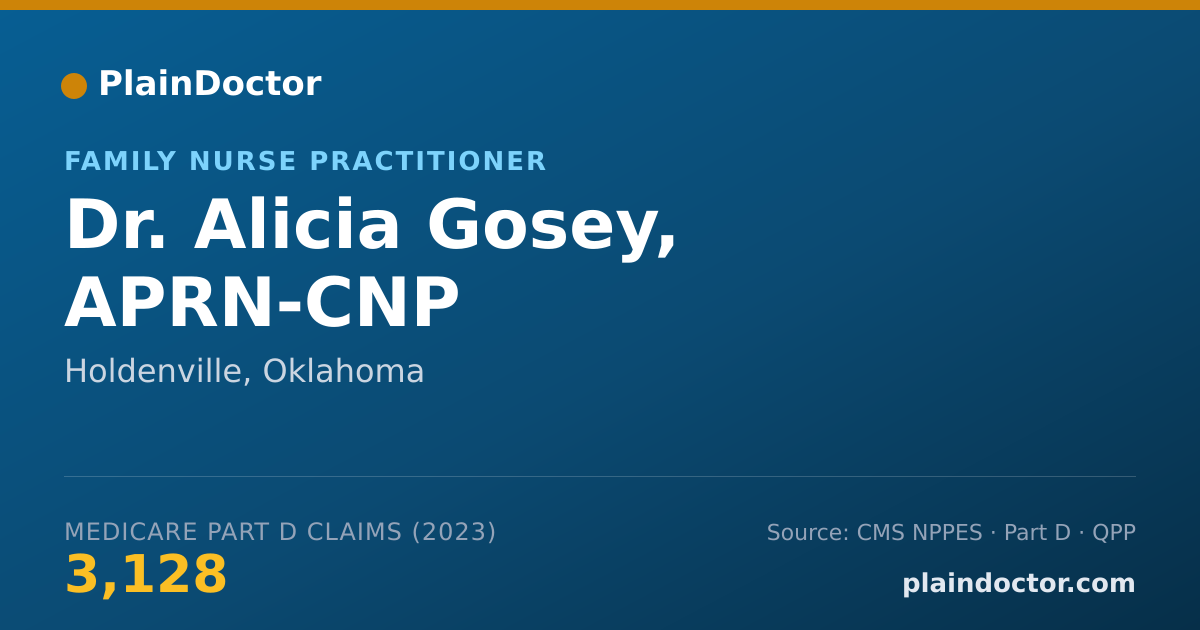 Shareable card for Alicia Gosey, APRN-CNP - Family Nurse Practitioner, Holdenville, OK