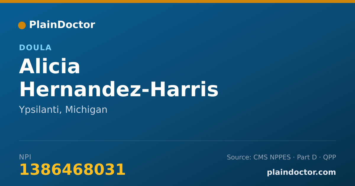 Shareable card for Alicia Hernandez-Harris - Doula, Ypsilanti, MI