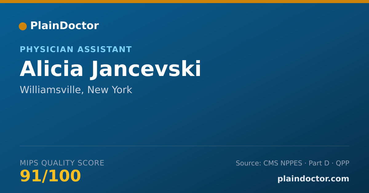 Shareable card for Alicia Jancevski - Physician Assistant, Williamsville, NY