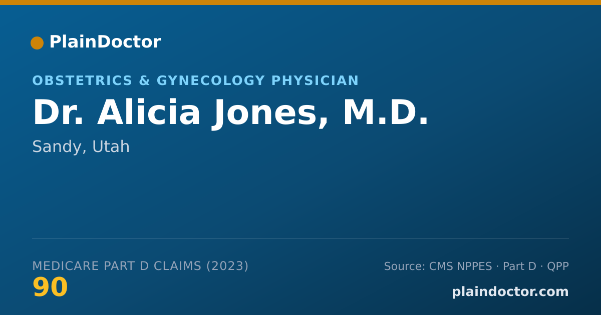 Shareable card for Alicia Jones, M.D. - Obstetrics & Gynecology Physician, Sandy, UT