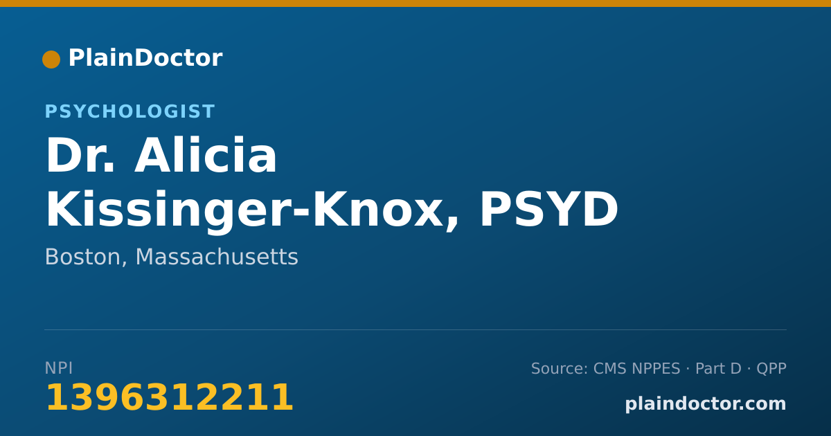 Shareable card for Alicia Kissinger-Knox, PSYD - Psychologist, Boston, MA