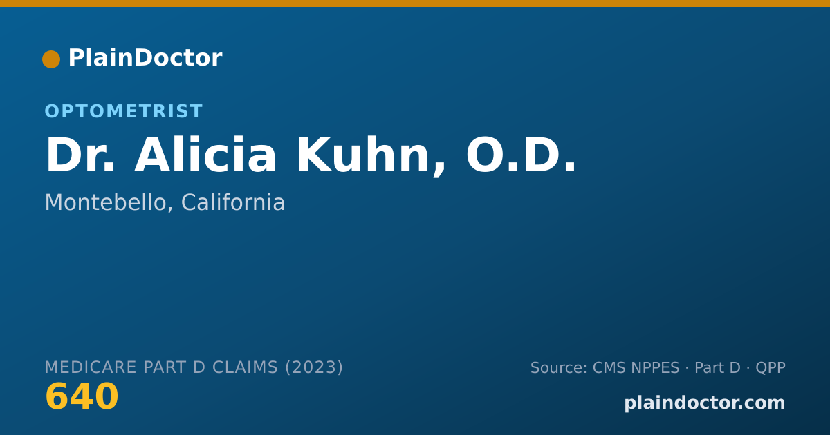 Shareable card for Alicia Kuhn, O.D. - Optometrist, Montebello, CA