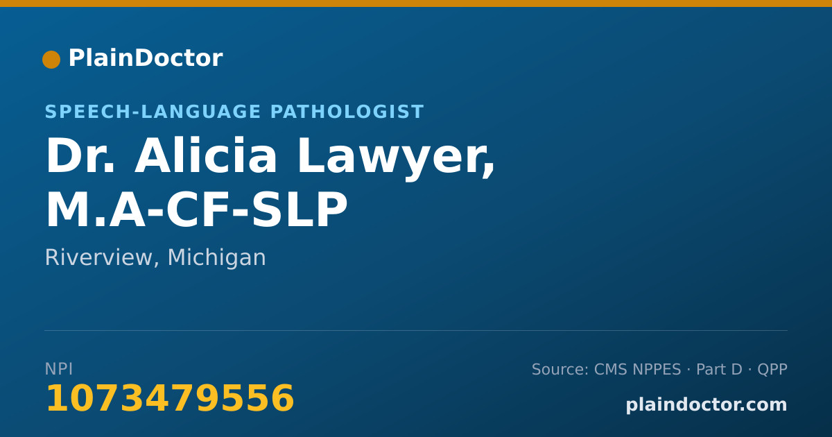 Shareable card for Alicia Lawyer, M.A-CF-SLP - Speech-Language Pathologist, Riverview, MI