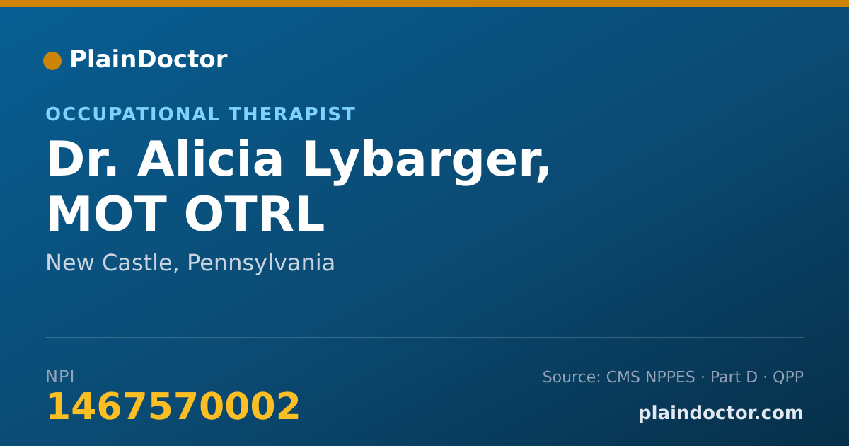 Shareable card for Alicia Lybarger, MOT OTRL - Occupational Therapist, New Castle, PA