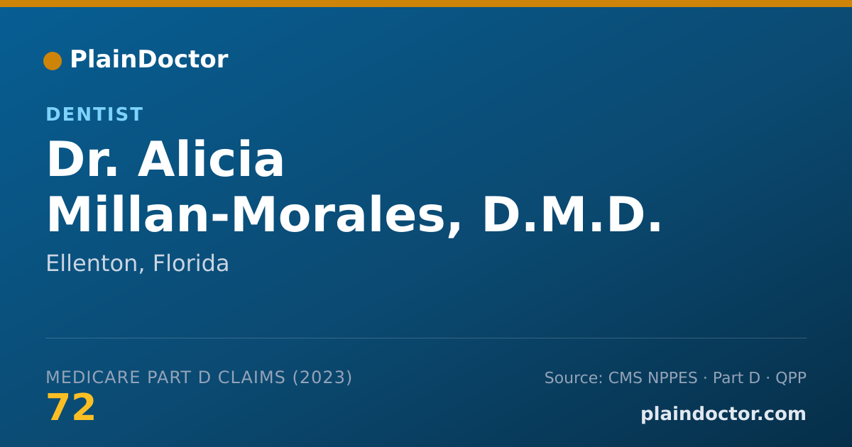 Shareable card for Alicia Millan-Morales, D.M.D. - Dentist, Ellenton, FL