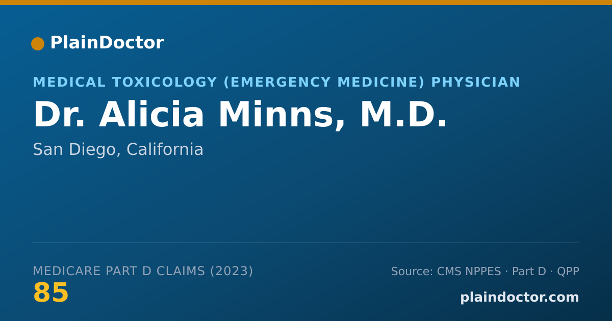 Shareable card for Alicia Minns, M.D. - Medical Toxicology (Emergency Medicine) Physician, San Diego, CA