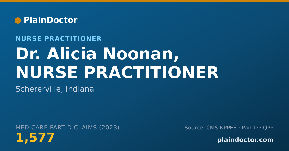 Shareable card for Alicia Noonan, NURSE PRACTITIONER - Nurse Practitioner, Schererville, IN