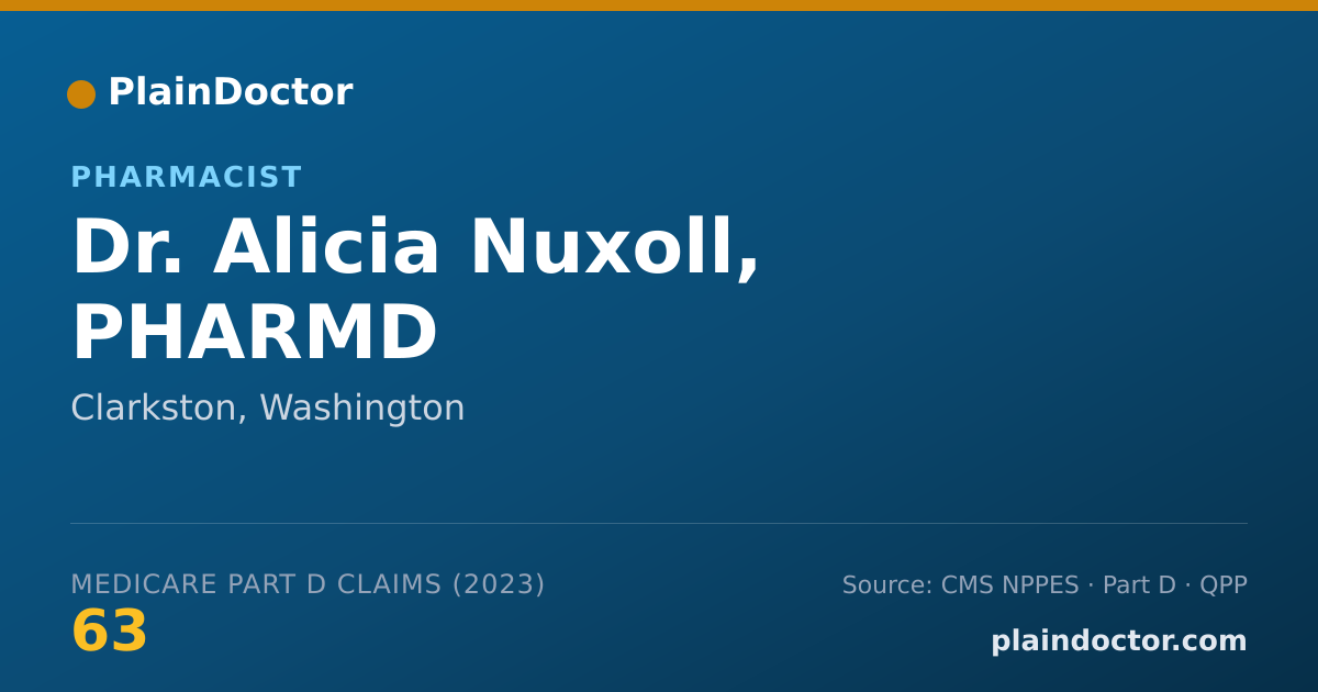 Shareable card for Alicia Nuxoll, PHARMD - Pharmacist, Clarkston, WA