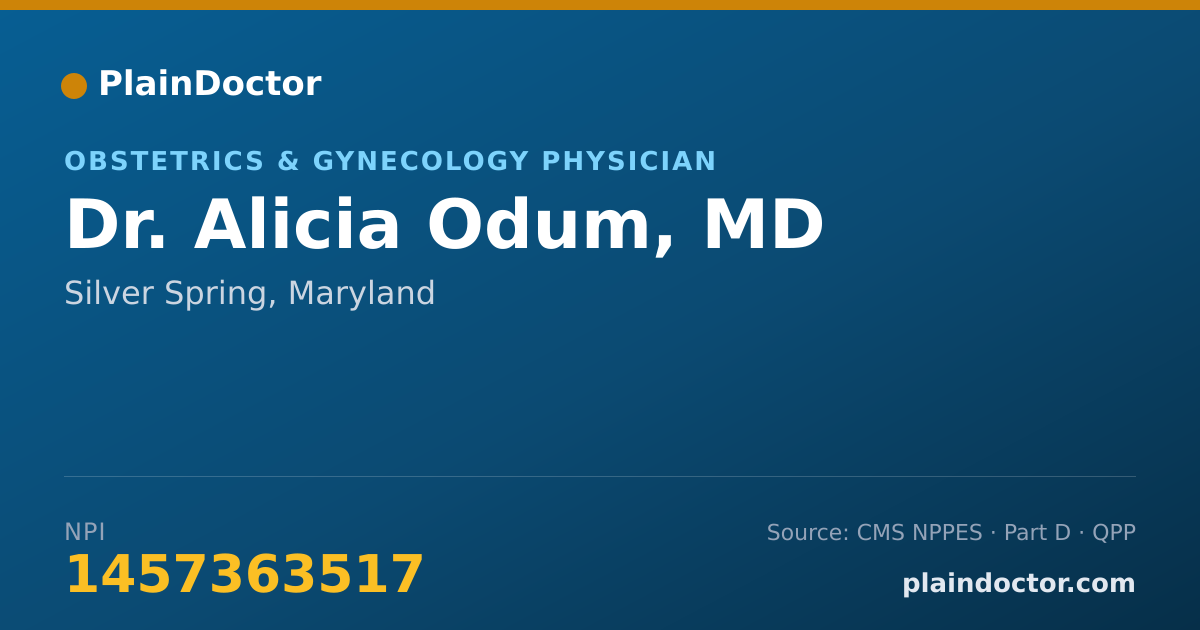 Shareable card for Alicia Odum, MD - Obstetrics & Gynecology Physician, Silver Spring, MD