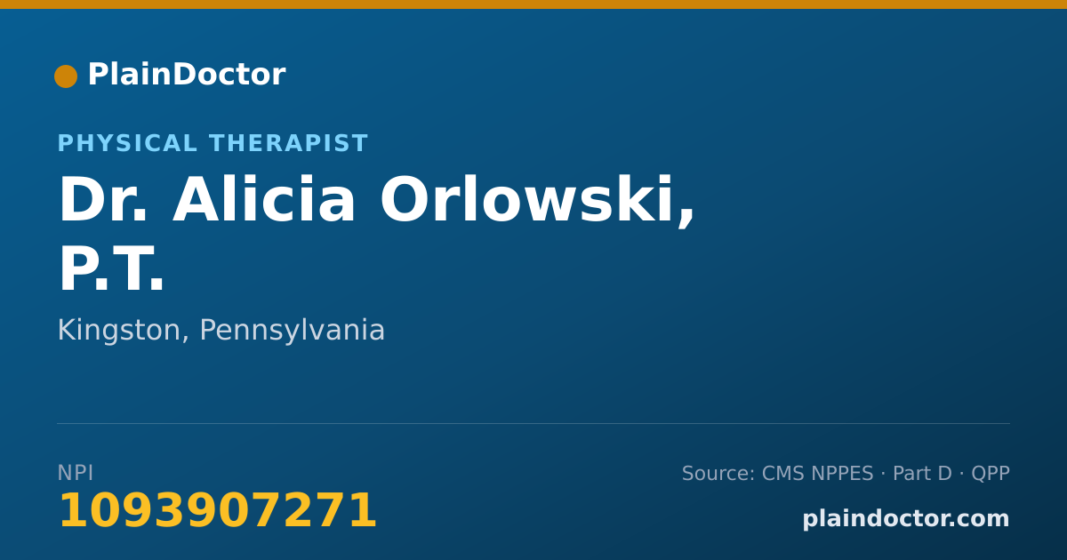 Shareable card for Alicia Orlowski, P.T. - Physical Therapist, Kingston, PA