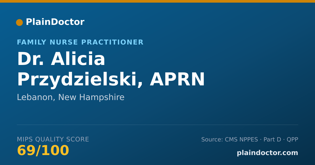 Shareable card for Alicia Przydzielski, APRN - Family Nurse Practitioner, Lebanon, NH
