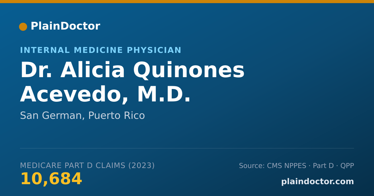 Shareable card for Alicia Quinones Acevedo, M.D. - Internal Medicine Physician, San German, PR