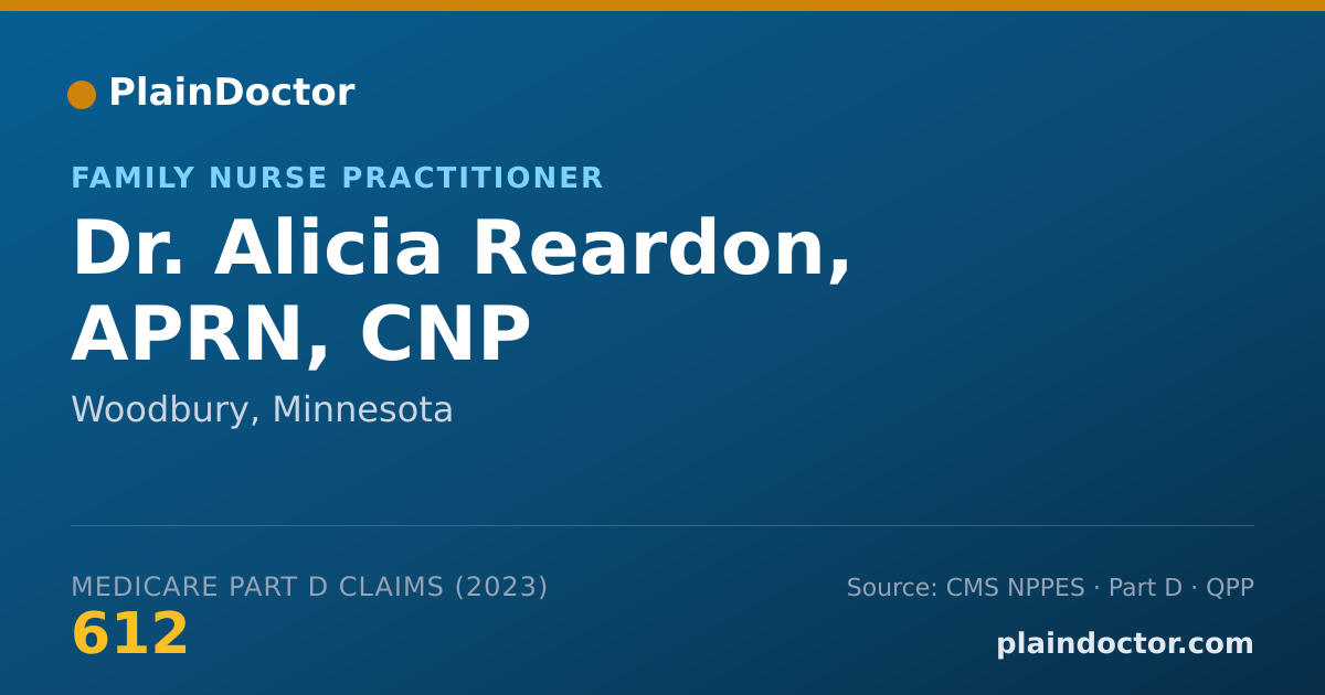 Shareable card for Alicia Reardon, APRN, CNP - Family Nurse Practitioner, Woodbury, MN