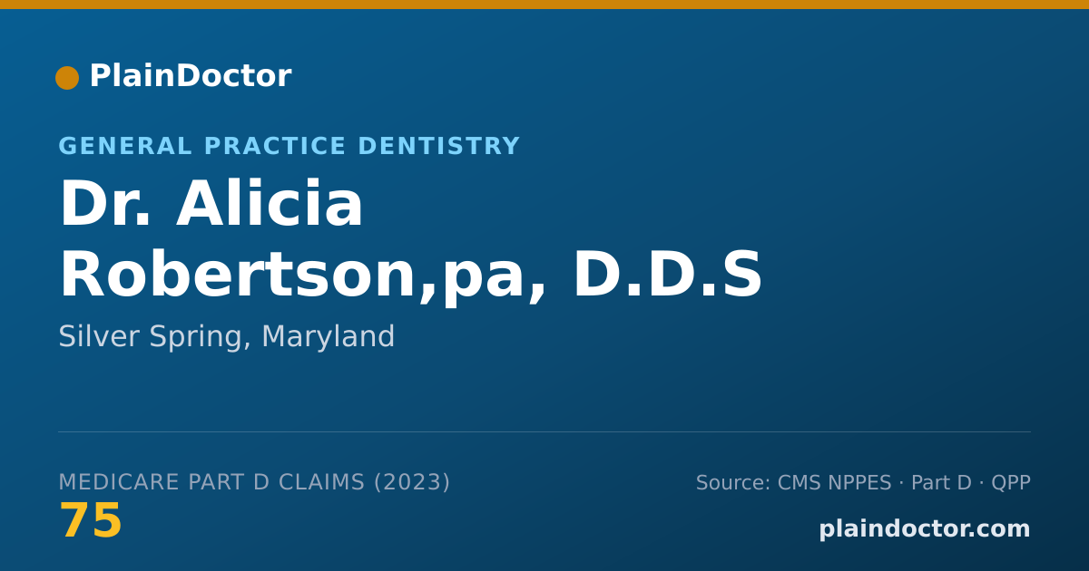 Shareable card for Alicia Robertson,pa, D.D.S - General Practice Dentistry, Silver Spring, MD