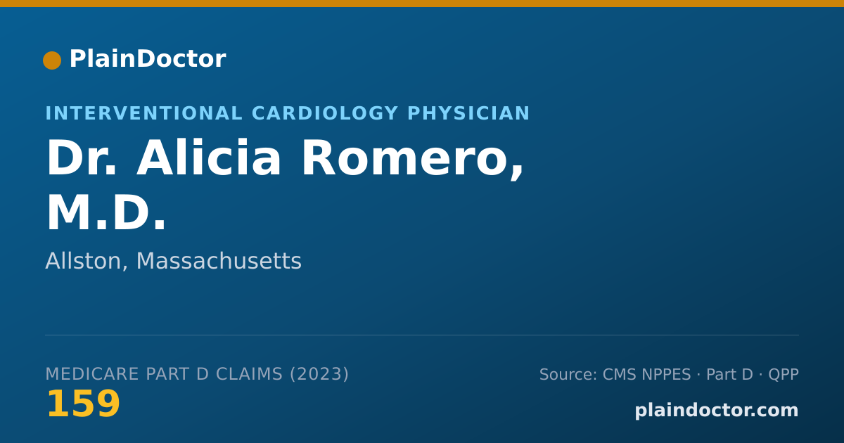 Shareable card for Alicia Romero, M.D. - Interventional Cardiology Physician, Allston, MA