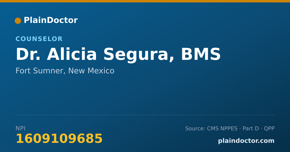 Shareable card for Alicia Segura, BMS - Counselor, Fort Sumner, NM